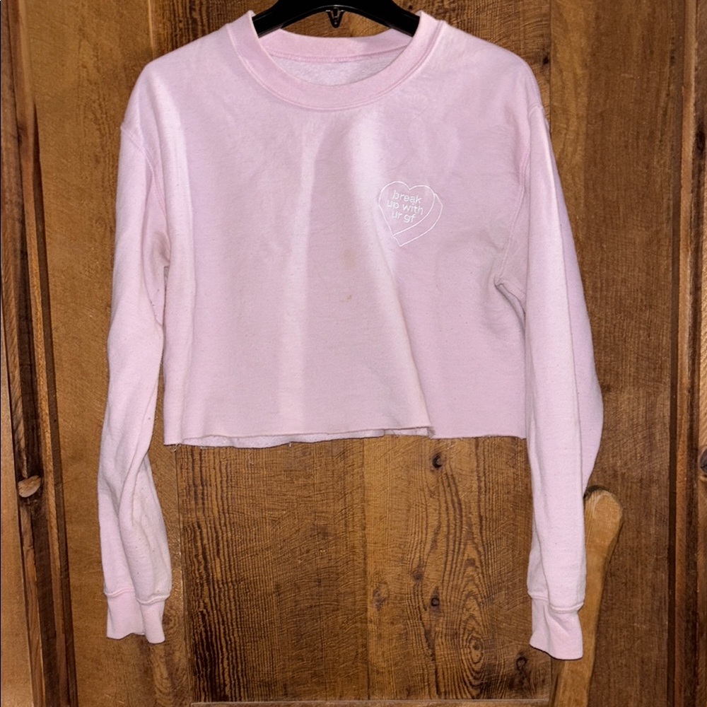 Ariana Grande Pink Cropped Sweatshirt